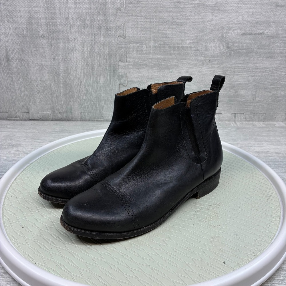 Olukai Malie‎ Booties Women's 8.5 Black Leather Chelsea Ankle Boots 20265-4040